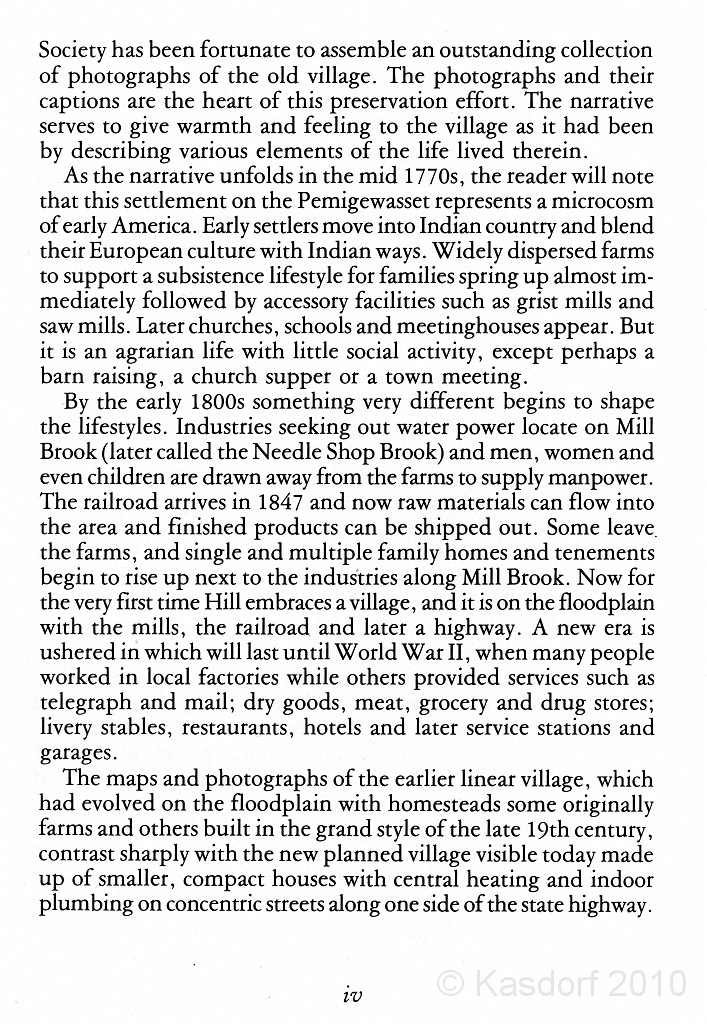 Old Hill Village book 2010 004.jpg - The other book I located is "Hill Village on the Pemigewasset" by the Hill Historical Society. This has detailed information on the why, when and how of the move, with lots of pictures. I was able to find it on the internet at a reasonable price.